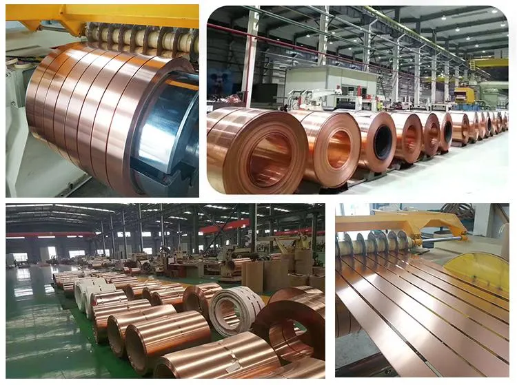 Gilding Metal Clad Steel-Copper Composite Strip Tu1 T2 99.9% C11000 C10200 Oxygen Free Pure Copper Strip 0.1-3 mm