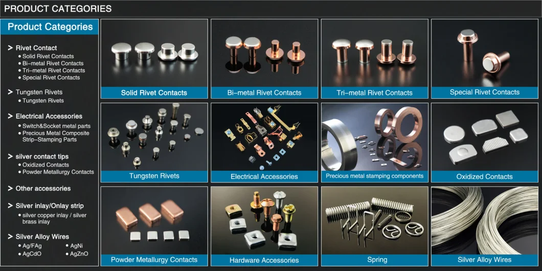 Electrical Contact Tips for Contactor Contact Point for Relays Electrical Silver Point for Switch